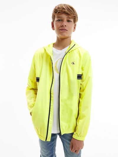 Calvin Klein Ruhák HU117966 | Calvin Klein Recycled Polyester Zip Up Fiu Dzseki Sárga / Szürke